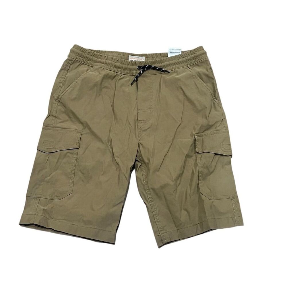 Weatherproof Boys Cargo Shorts Size L Khaki Tan Pull-On Elastic Waist